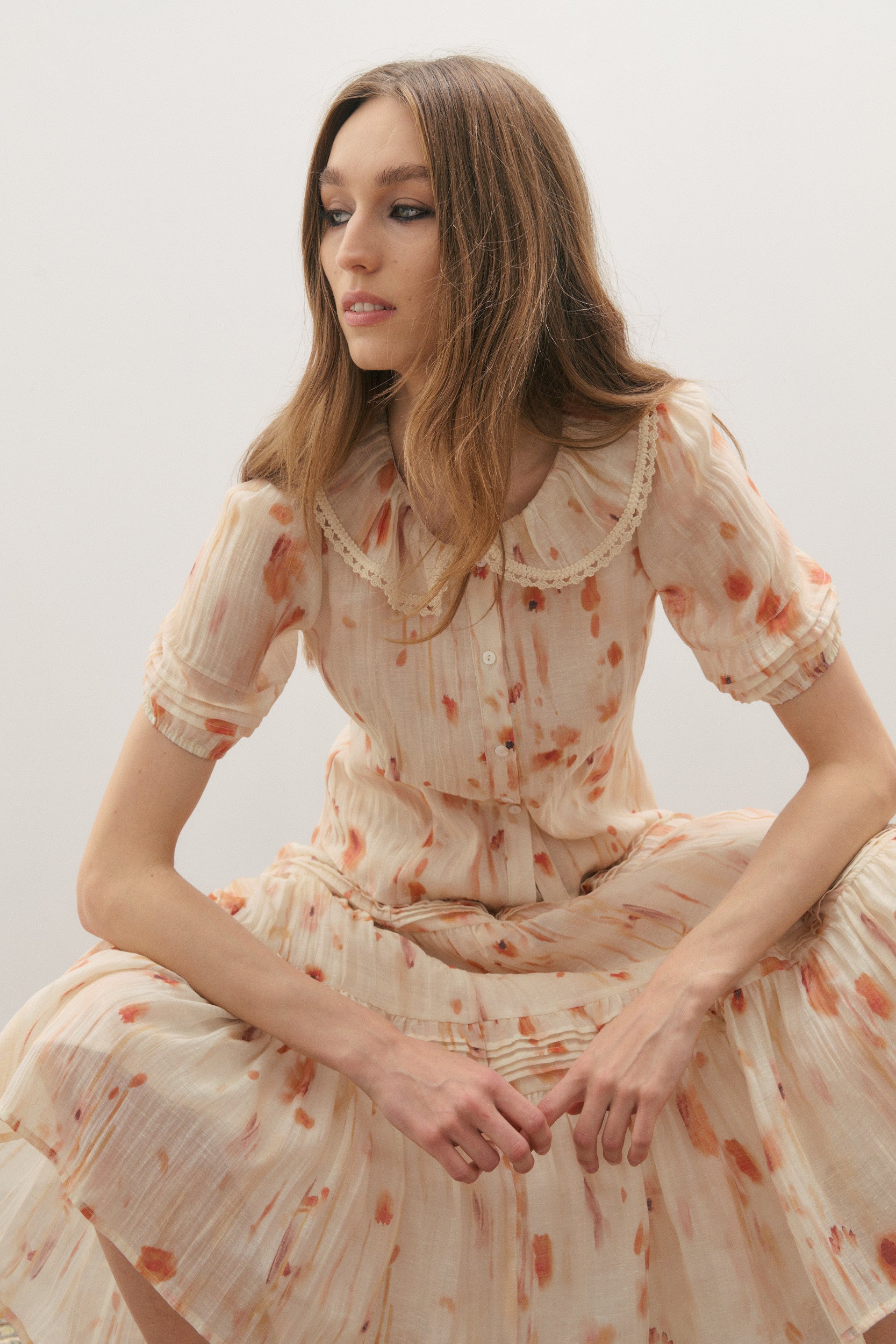 Apricity Short Sleeved Shirt - Peaches & Cream