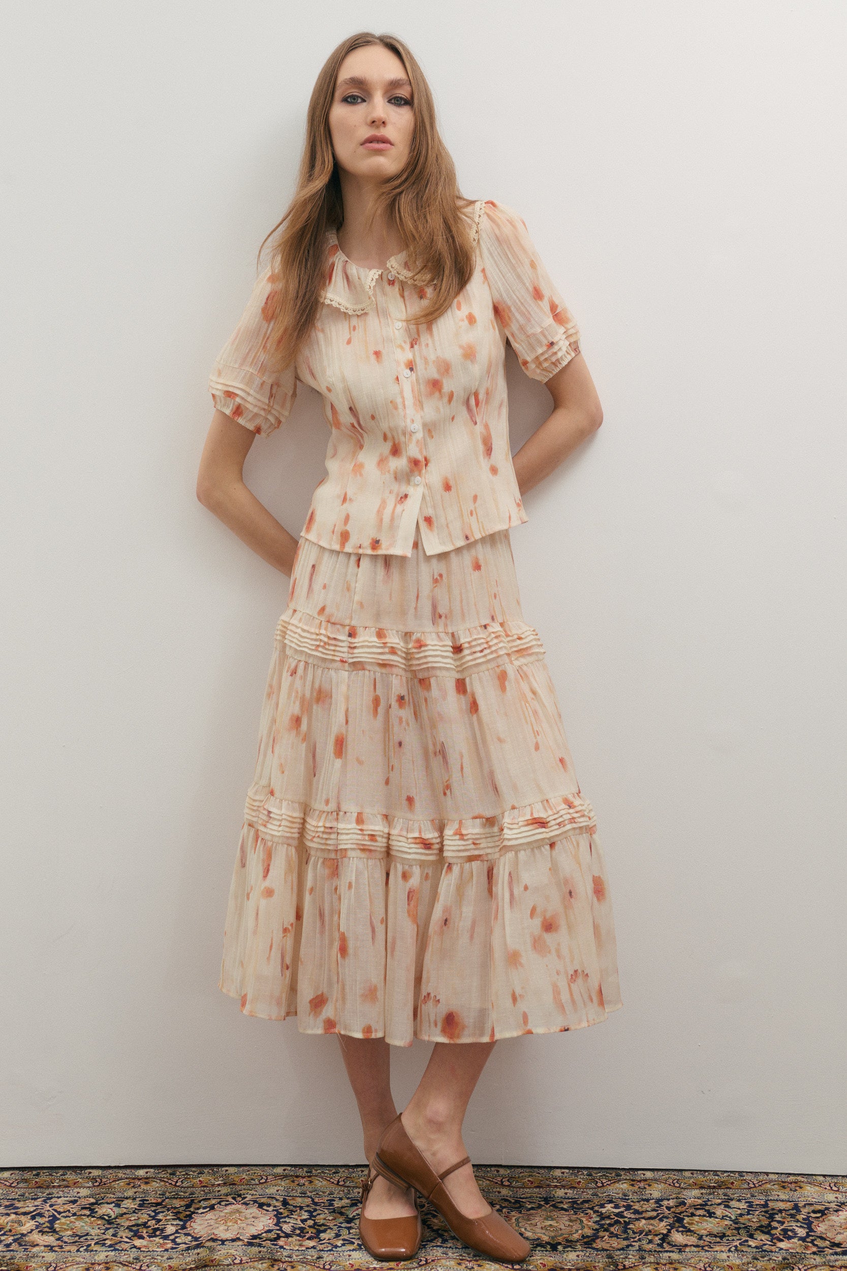 Apricity Short Sleeved Shirt - Peaches & Cream