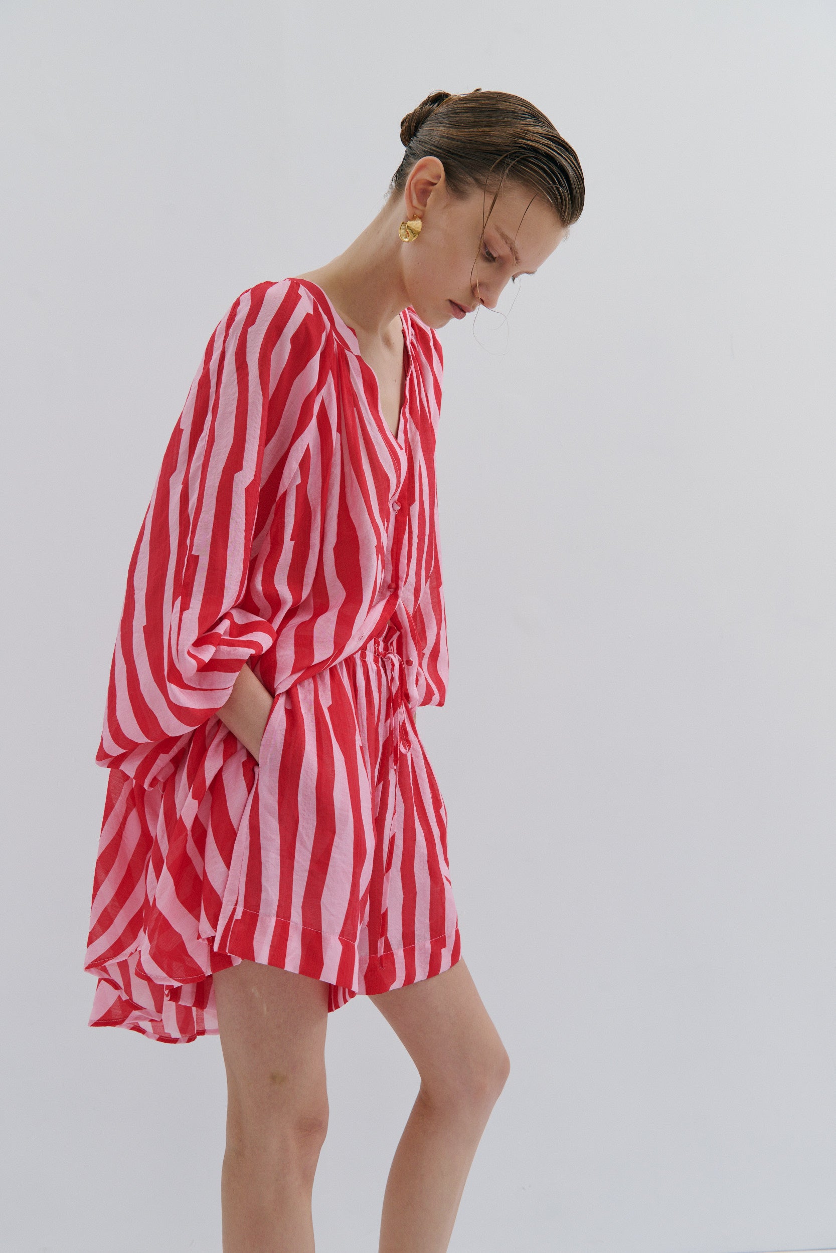 Lily Shirt Dress - Mad Hatters Red Stripe