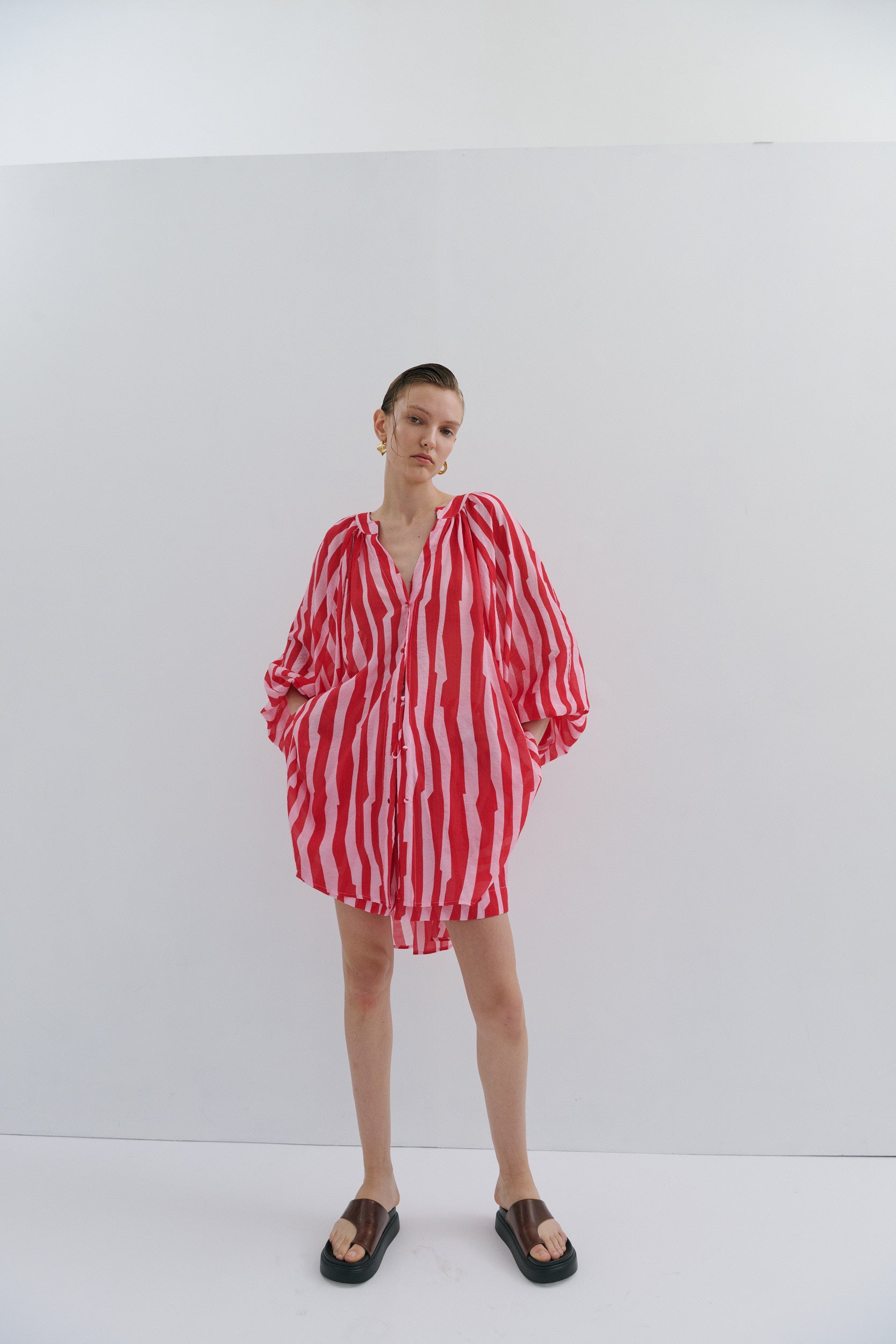 Lily Shirt Dress - Mad Hatters Red Stripe