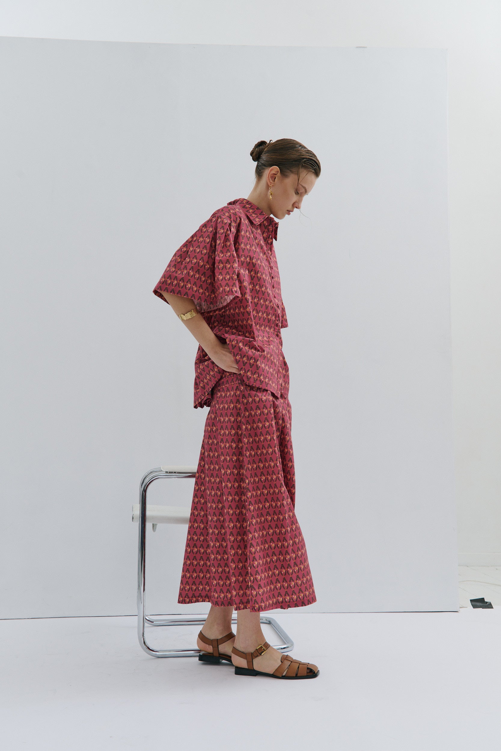 Lacie Pleated Midi Skirt Rosewood
