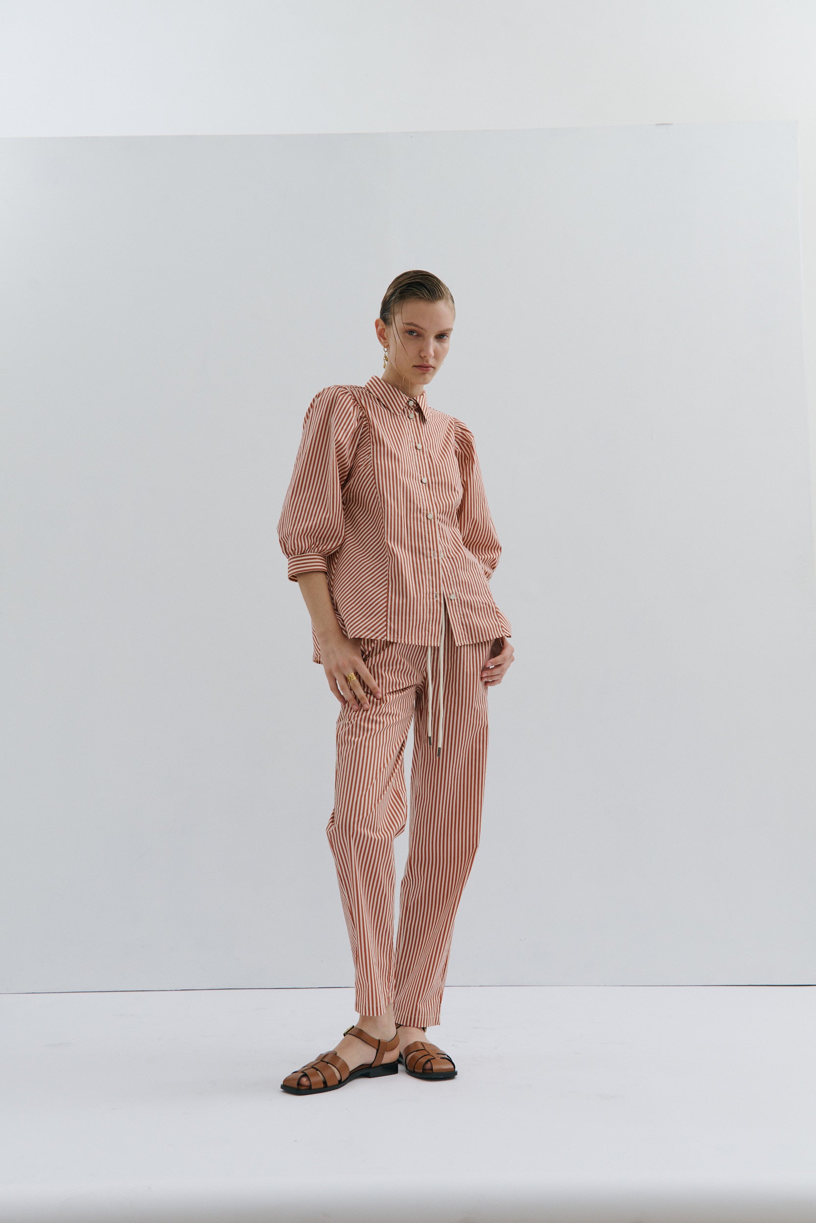 Tillie Short-sleeved Shirt - Picnic Pinstripe