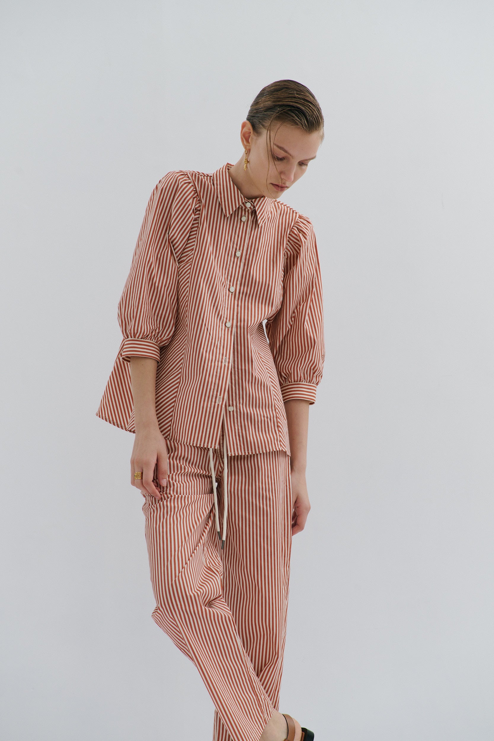 Tillie Short-sleeved Shirt - Picnic Pinstripe