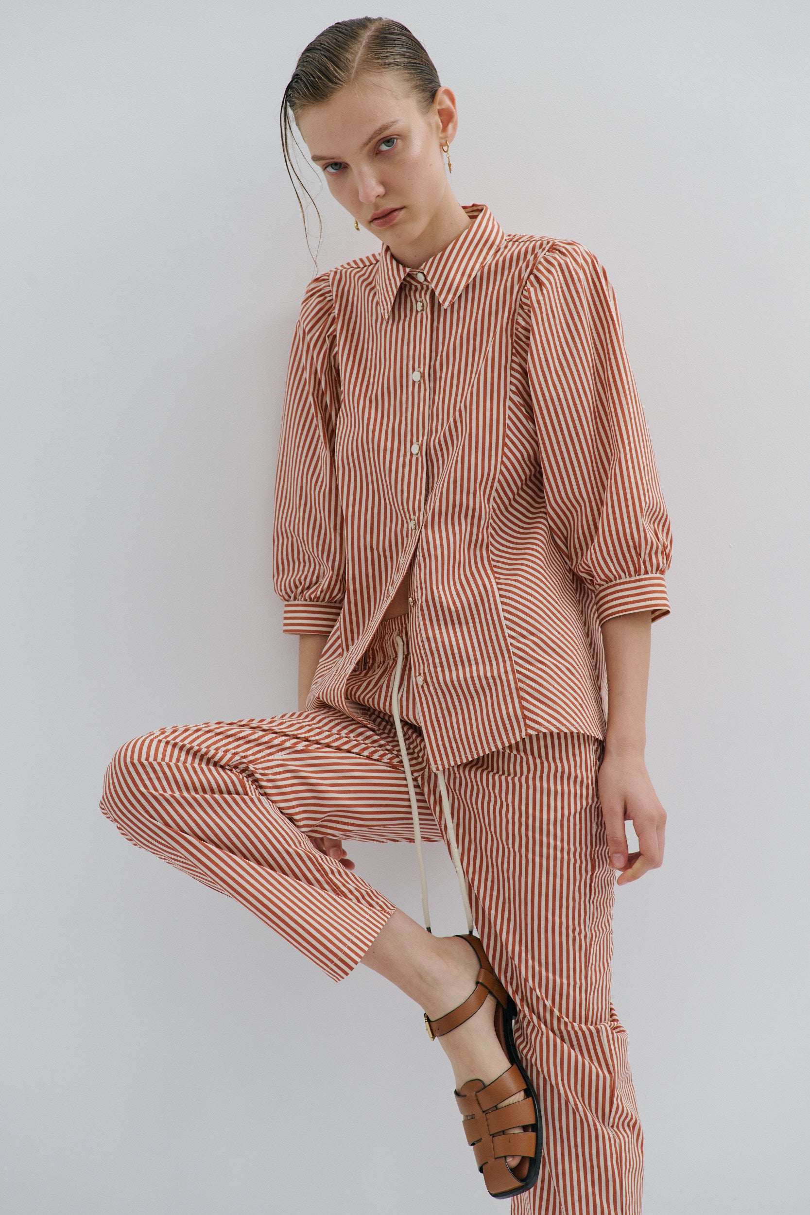 Tillie Short-sleeved Shirt - Picnic Pinstripe