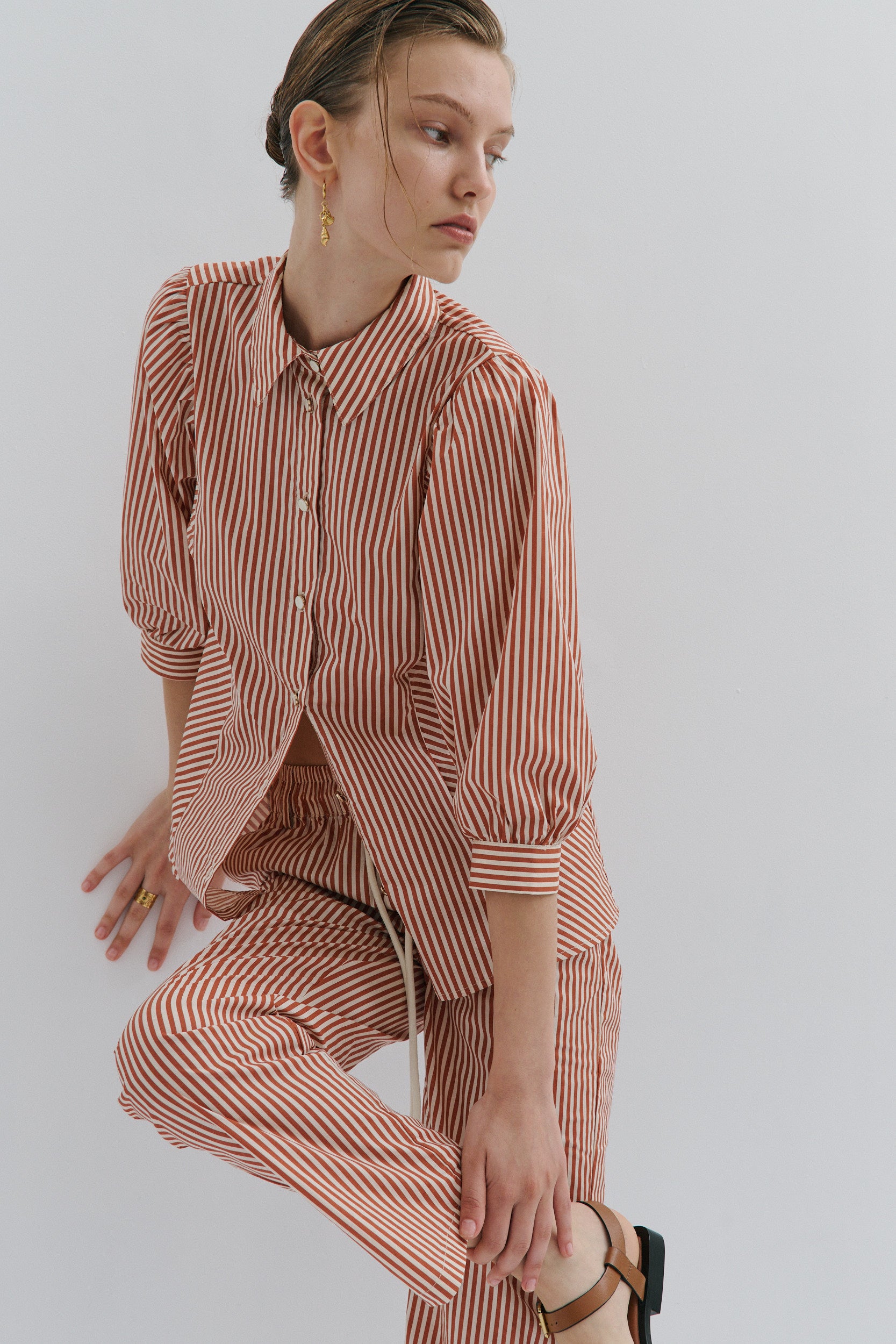 Tillie Short-sleeved Shirt - Picnic Pinstripe