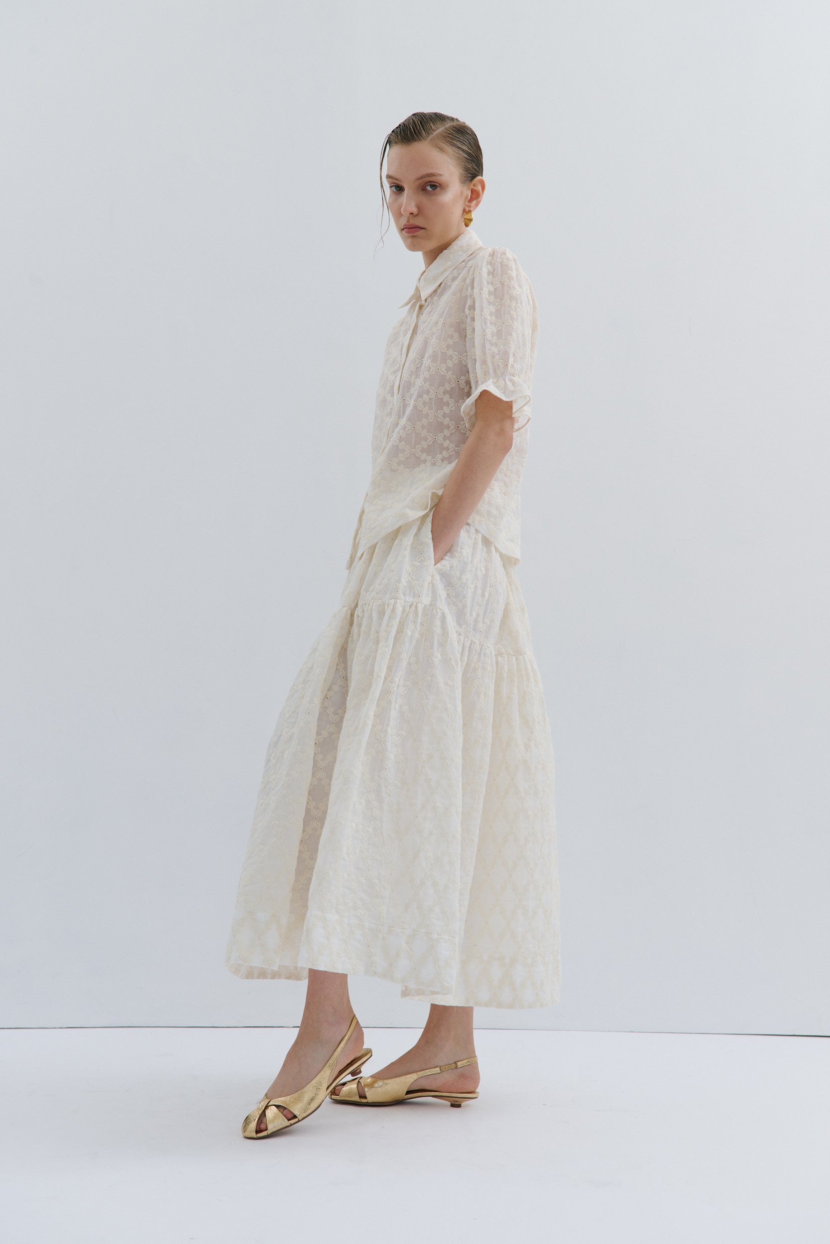 Madeline Midi Skirt White Queen