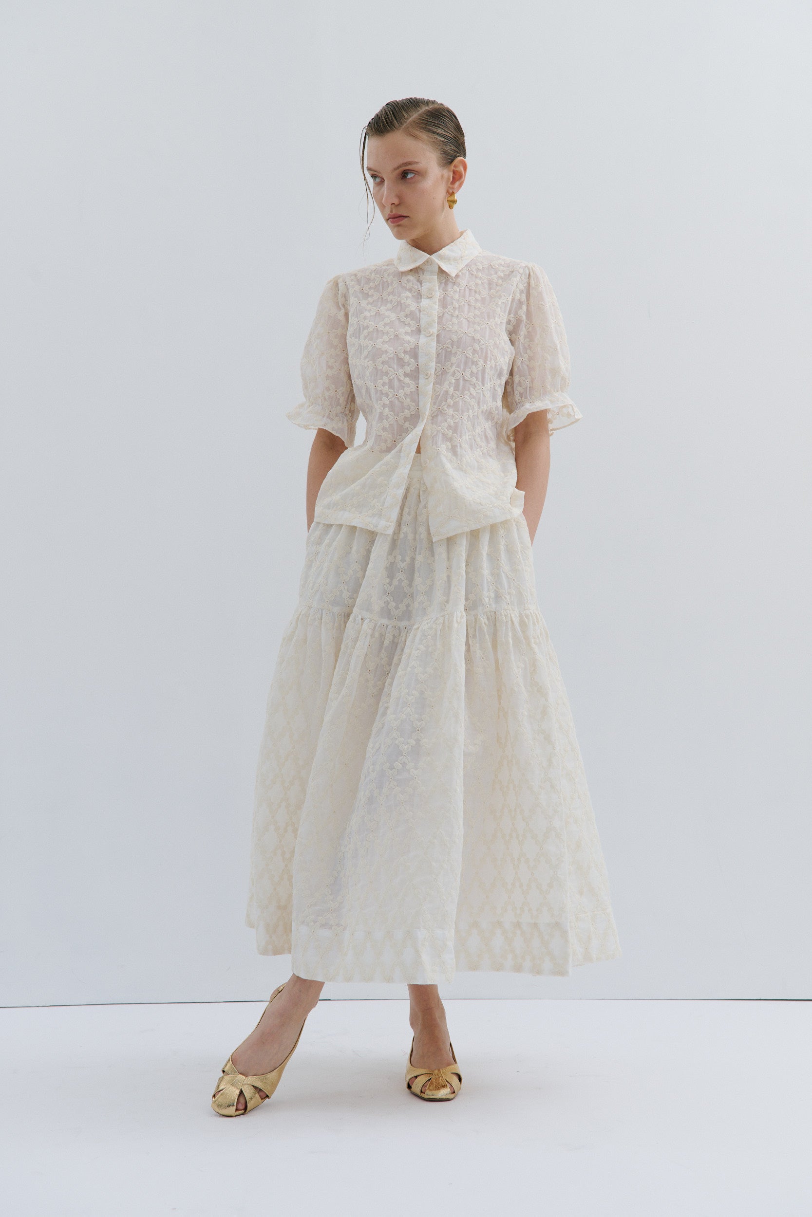 Madeline Midi Skirt White Queen
