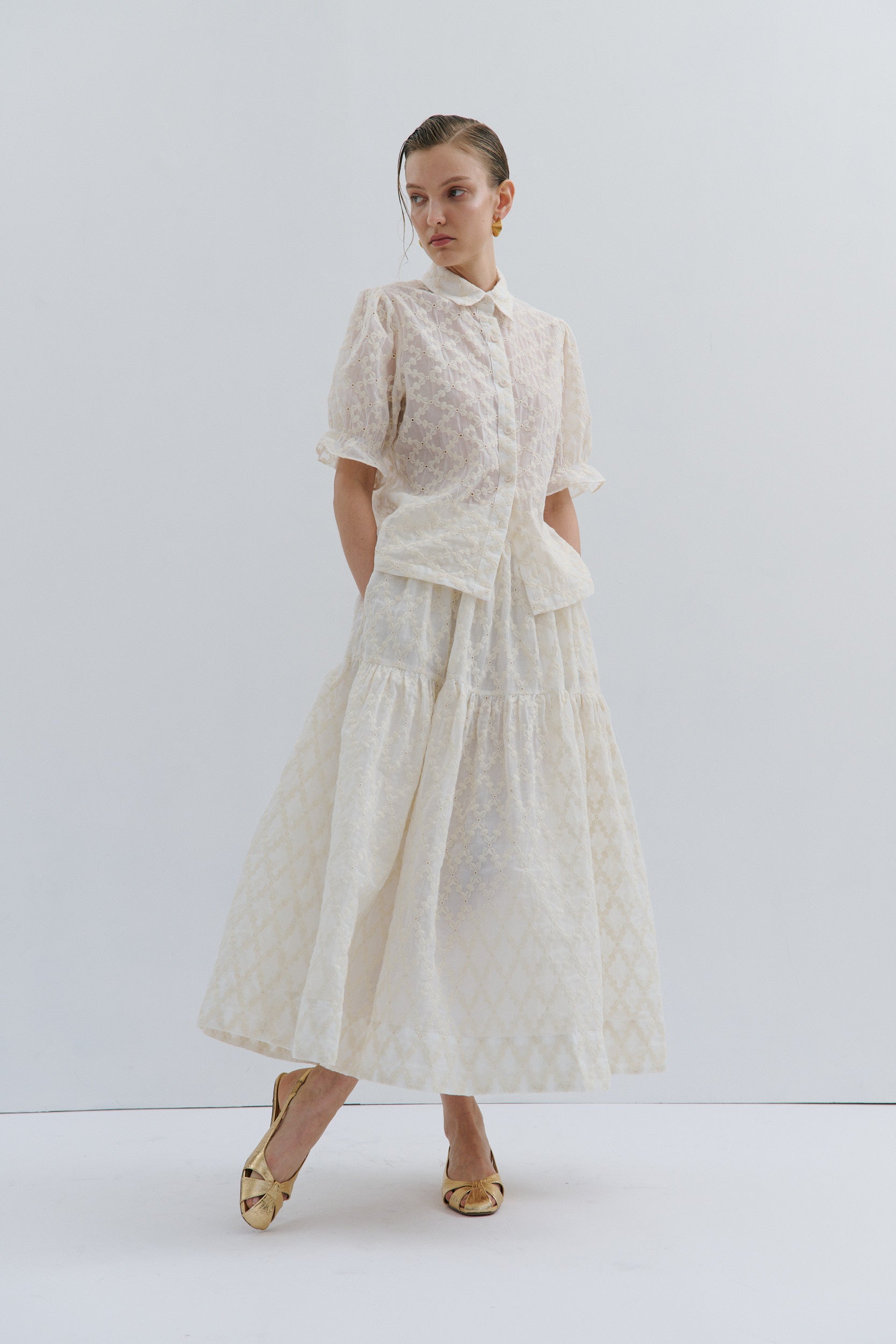 Madeline Midi Skirt White Queen