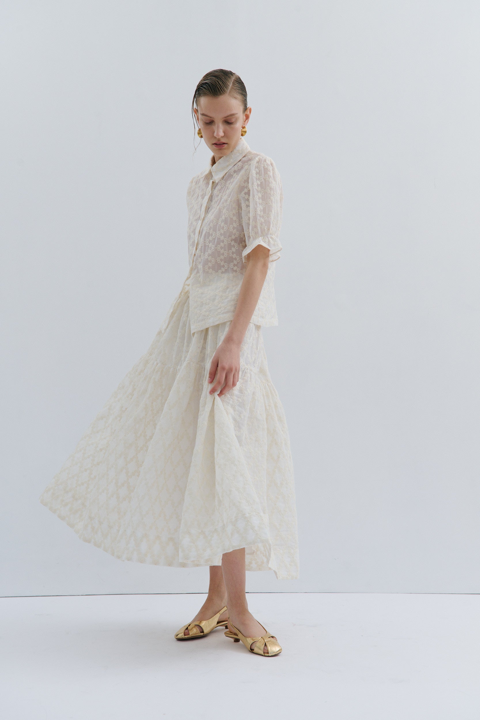 Madeline Midi Skirt White Queen