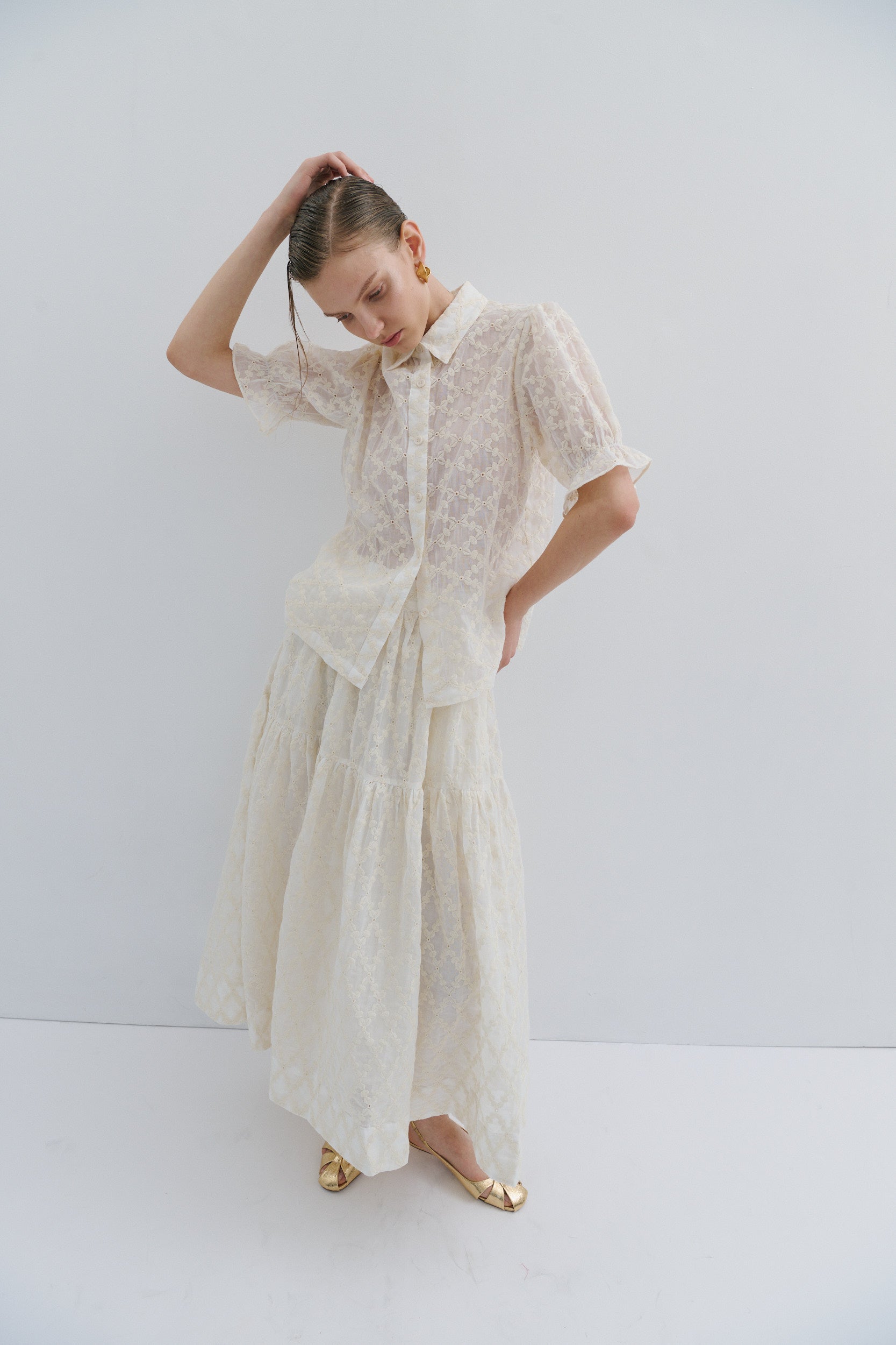 Madeline Midi Skirt White Queen