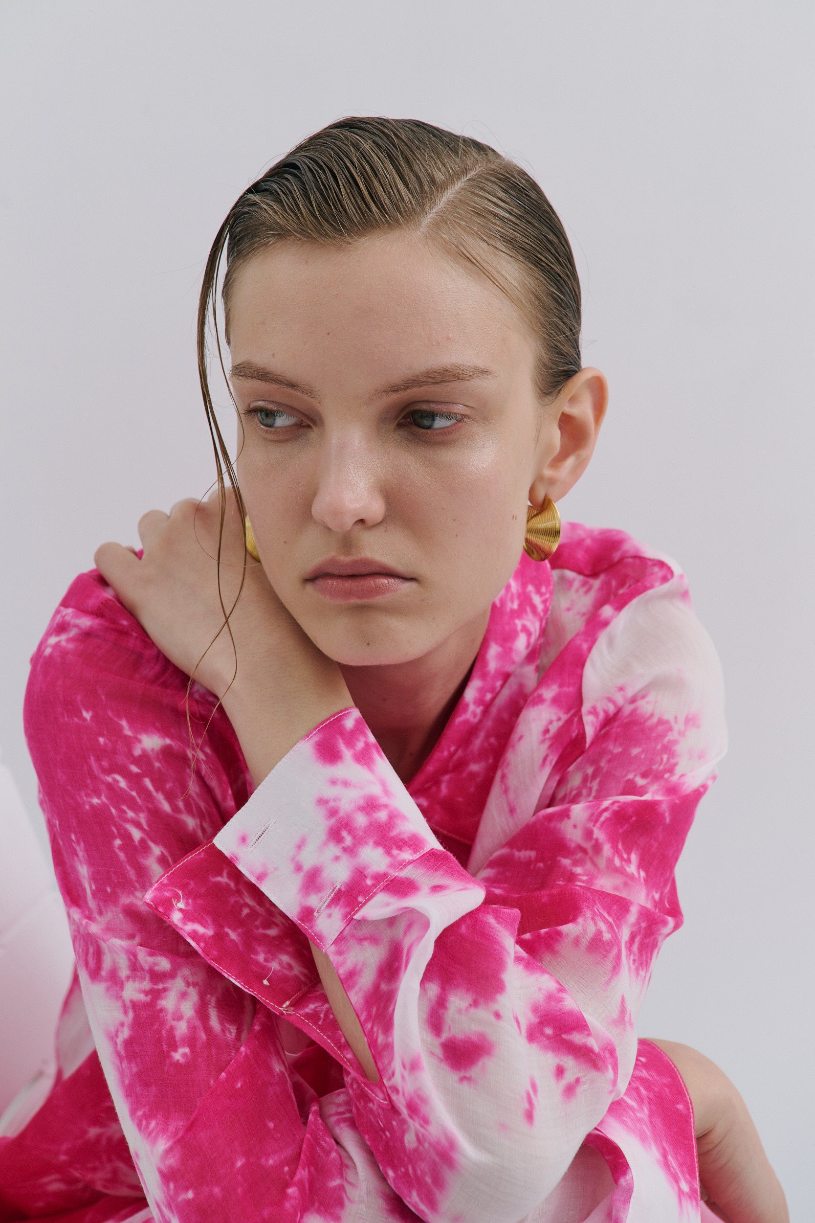 Farrah long-sleeved Shirt Pink Tie-dye