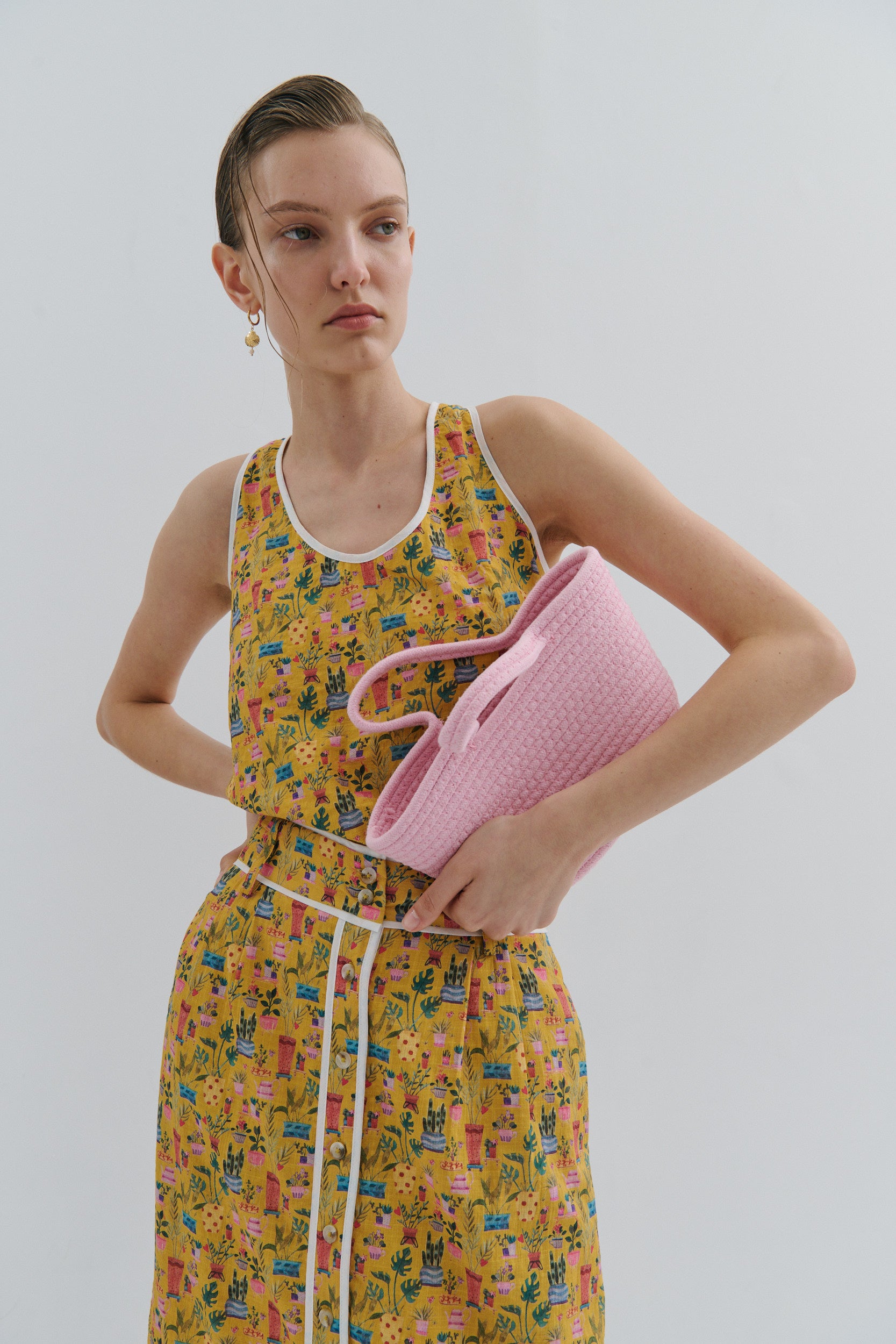 Alice Midi Skirt - Yellow Tea Party