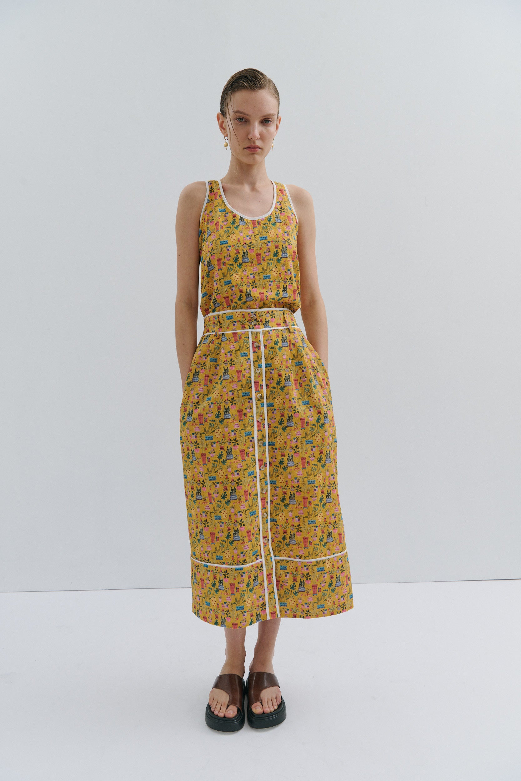 Alice Top - Yellow Tea Party