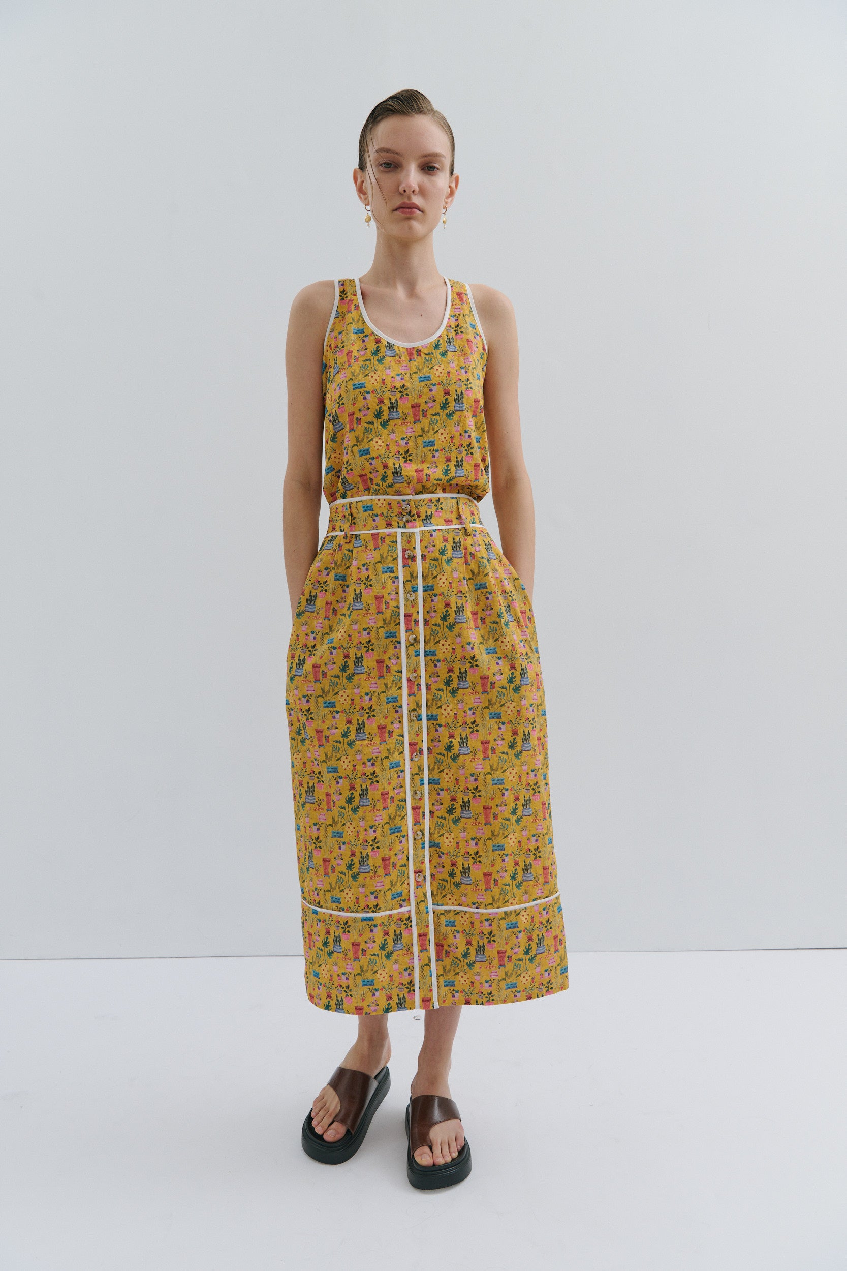 Alice Top - Yellow Tea Party