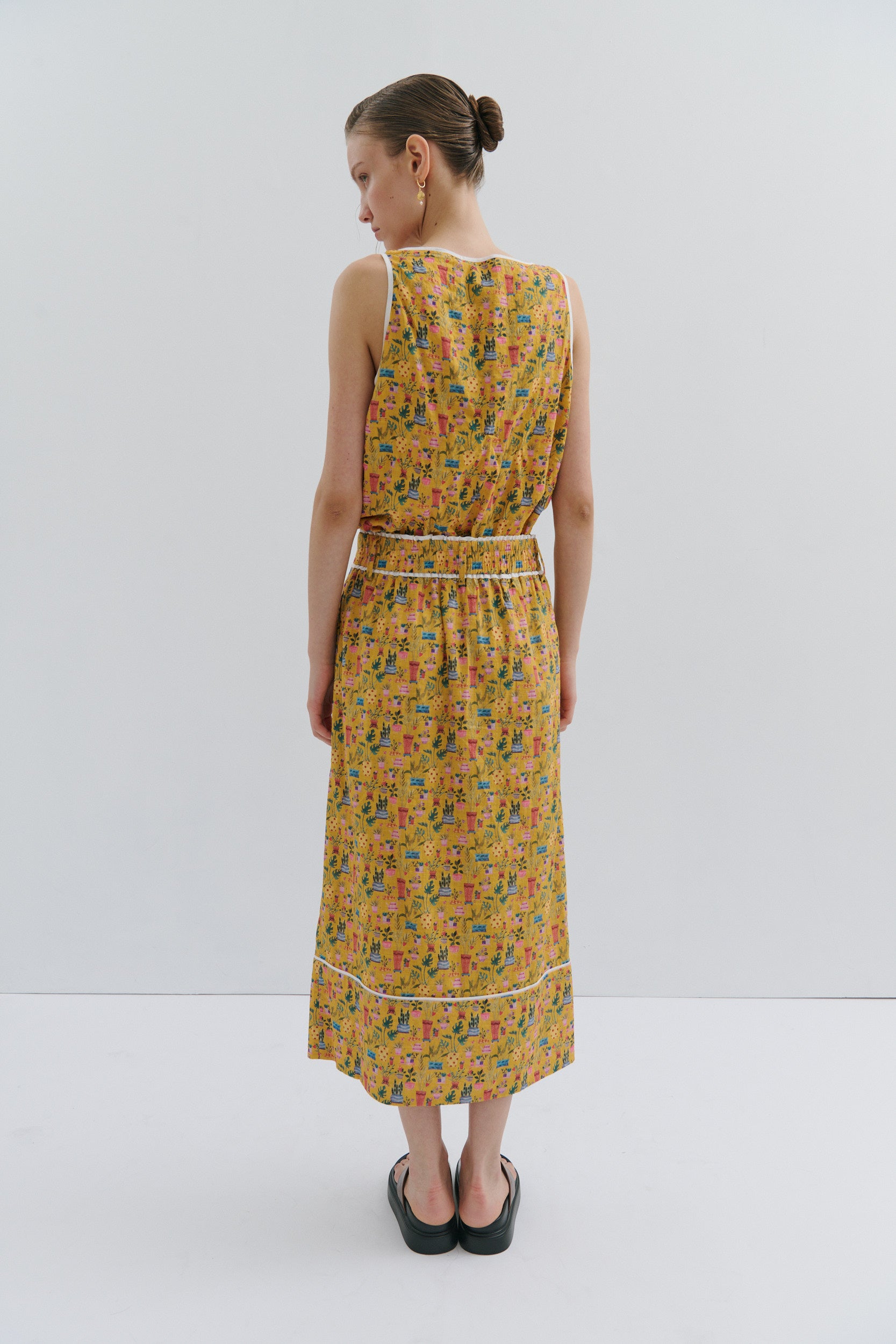 Alice Midi Skirt - Yellow Tea Party
