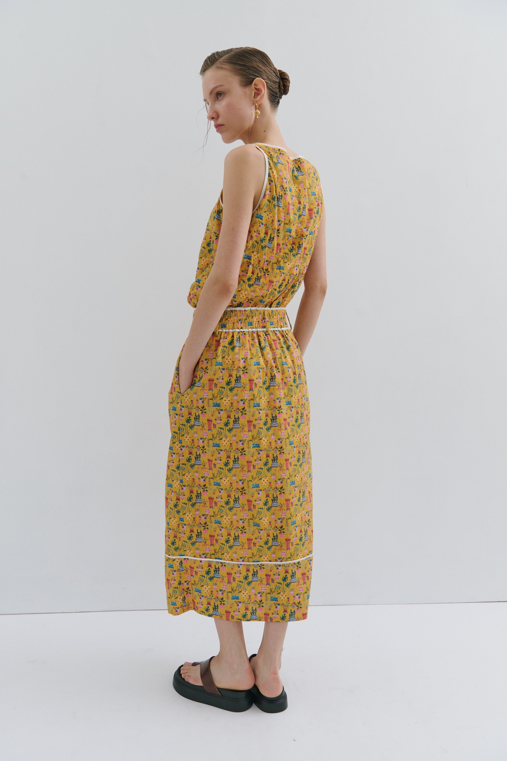 Alice Midi Skirt - Yellow Tea Party