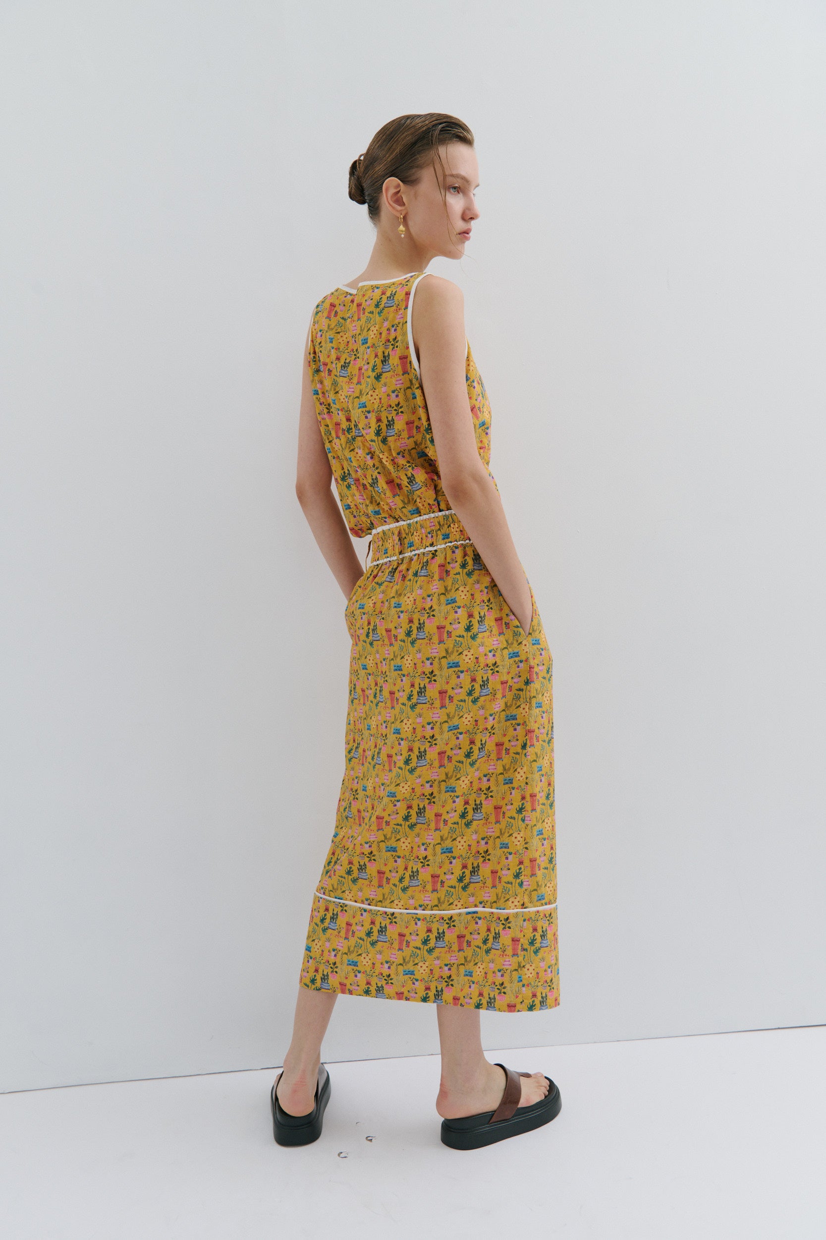 Alice Midi Skirt - Yellow Tea Party