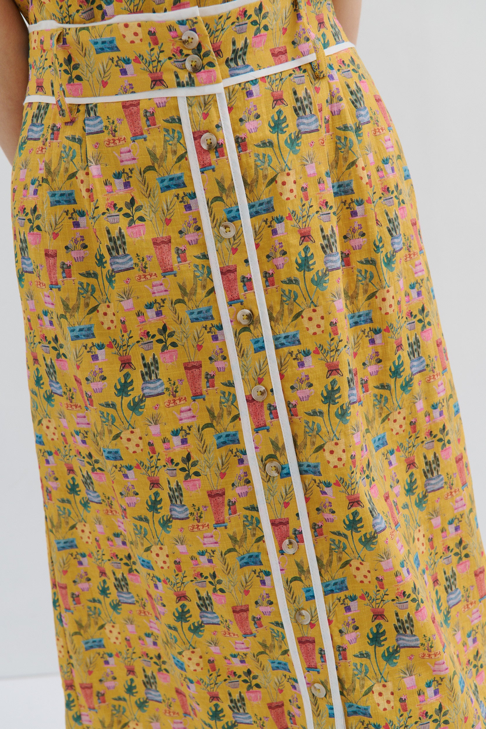 Alice Midi Skirt - Yellow Tea Party